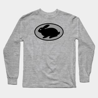 black print rabbit gray Long Sleeve T-Shirt